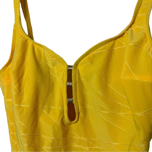 Vintage 90s CHRISTINA One Piece Bathing Suit Size 12 Yellow - Picture 2 of 8